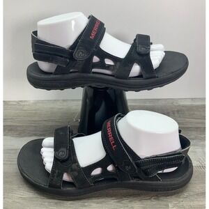 Merrell Air Cushion Sport Sandals Mens 8 Black Multi Strap Hiking Shoes J124004C